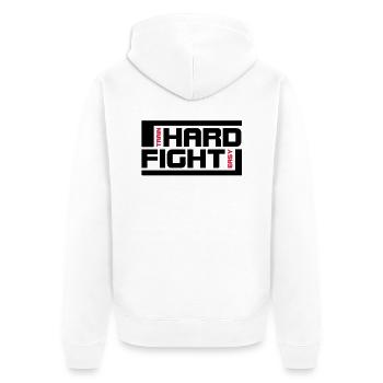 hard fight - Unisex Premium Organic Zip Hoodie - white - Back - Thijin (182cm)