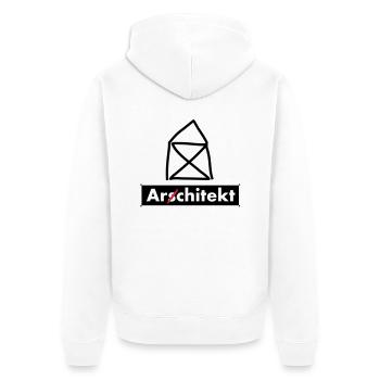 Architect engineer Arschitekt 2c - Unisex Premium Organic Zip Hoodie - white - Back - Thijin (182cm)