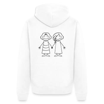 team girlfriend 2 friends sisters siblings les - Unisex Premium Organic Zip Hoodie - white - Back - Thijin (182cm)