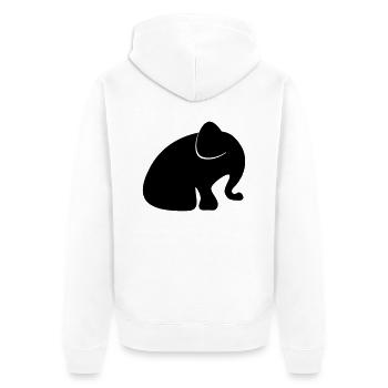éléphant bébé - Veste à capuche bio Premium Unisexe - blanc - Dos - Thijin (182cm)