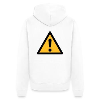 Gefahrensymbol - Allgemeine Danger (2-farbig) - Unisex Premium Bio Zip Hoodie - Weiß - Hinten - Thijin (182cm)