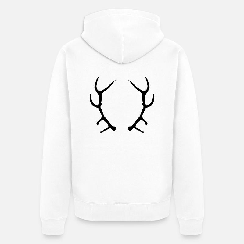 Geweih - Unisex Premium Bio Zip Hoodie - Weiß