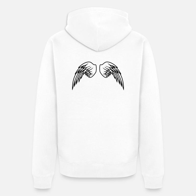 Angel Wings Design - Veste à capuche bio Premium Unisexe - blanc