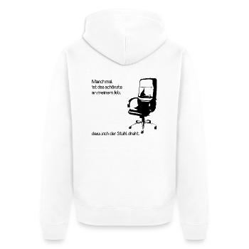 Büro Job - Unisex Premium Bio Zip Hoodie - Weiß - Hinten - Thijin (182cm)
