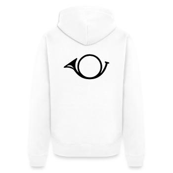 posthorn - Unisex Premium Bio Zip Hoodie - Weiß - Hinten - Thijin (182cm)