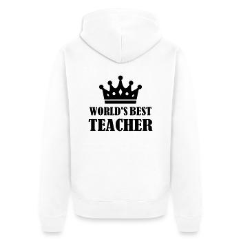 World's Best teacher - Veste à capuche bio Premium Unisexe - blanc - Dos - Thijin (182cm)