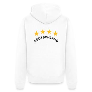 4 Sterne für Deutschland - Bogen - V2 - Unisex Premium Bio Zip Hoodie - Weiß - Hinten - Thijin (182cm)