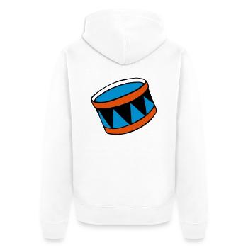 drums - Trommel - Unisex Premium Bio Zip Hoodie - Weiß - Hinten - Thijin (182cm)