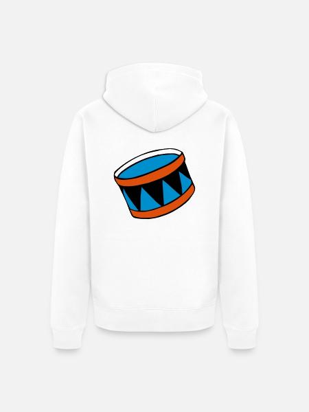 drums - Trommel - Unisex Premium Bio Zip Hoodie - Weiß