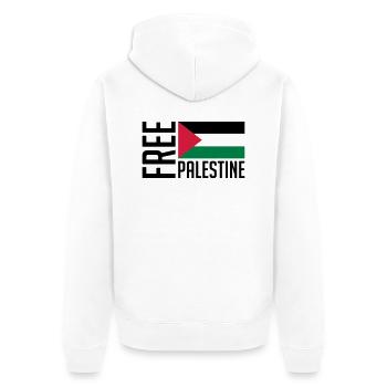 free_palestine_pa3 - Unisex Premium Bio Zip Hoodie - Weiß - Hinten - Thijin (182cm)
