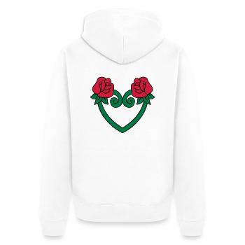 rose flower heart 3c - Unisex Premium Organic Zip Hoodie - white - Back - Thijin (182cm)