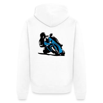 Moto sport - Veste à capuche bio Premium Unisexe - blanc - Dos - Thijin (182cm)