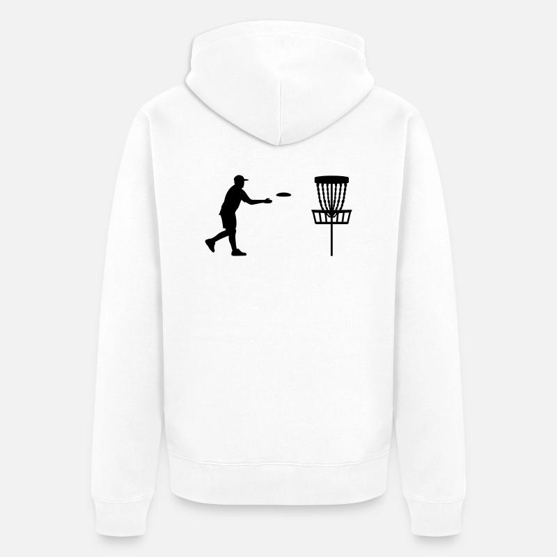 Disc golf - Unisex Premium Bio Zip Hoodie - Weiß