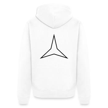stern 3 zacken - Unisex Premium Bio Zip Hoodie - Weiß - Hinten - Thijin (182cm)