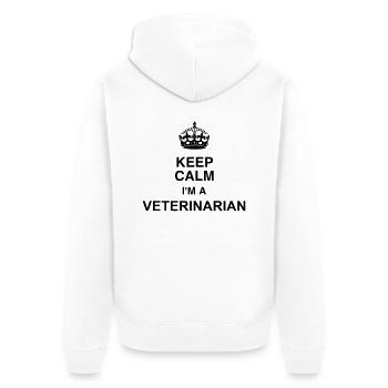 Vétérinaire / Animal / Travail / Métier / Job - Veste à capuche bio Premium Unisexe - blanc - Dos - Thijin (182cm)