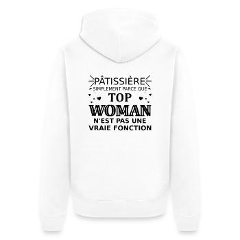 patissière top woman - Unisex Premium Bio Zip Hoodie - Weiß - Hinten - Thijin (182cm)