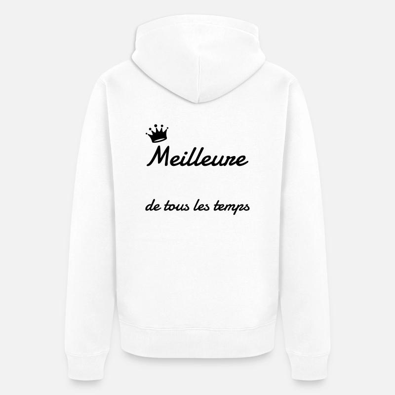 A Personnaliser / Custom / Customiser / Customize - Veste à capuche bio Premium Unisexe - blanc