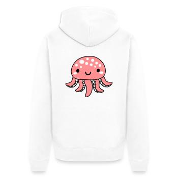 suesser tintenfisch - Unisex Premium Bio Zip Hoodie - Weiß - Hinten - Thijin (182cm)
