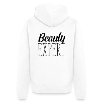 beauty expert - Unisex Premium Bio Zip Hoodie - Weiß - Hinten - Thijin (182cm)