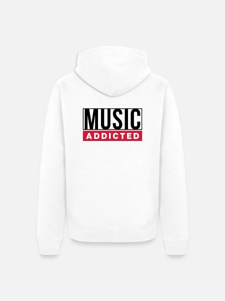 MUSIC ADDICTED - Unisex Premium Bio Zip Hoodie - Weiß