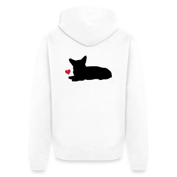 Corgi - Unisex Premium Bio Zip Hoodie - Weiß - Hinten - Thijin (182cm)