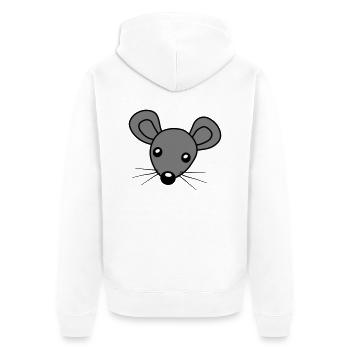 Souris tête clipart - Veste à capuche bio Premium Unisexe - blanc - Dos - Thijin (182cm)