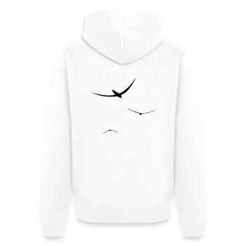 birds free fly - Unisex Premium Bio Zip Hoodie - Weiß - Hinten - Thijin (182cm)