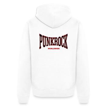 punkrock - Unisex Premium Bio Zip Hoodie - Weiß - Hinten - Thijin (182cm)