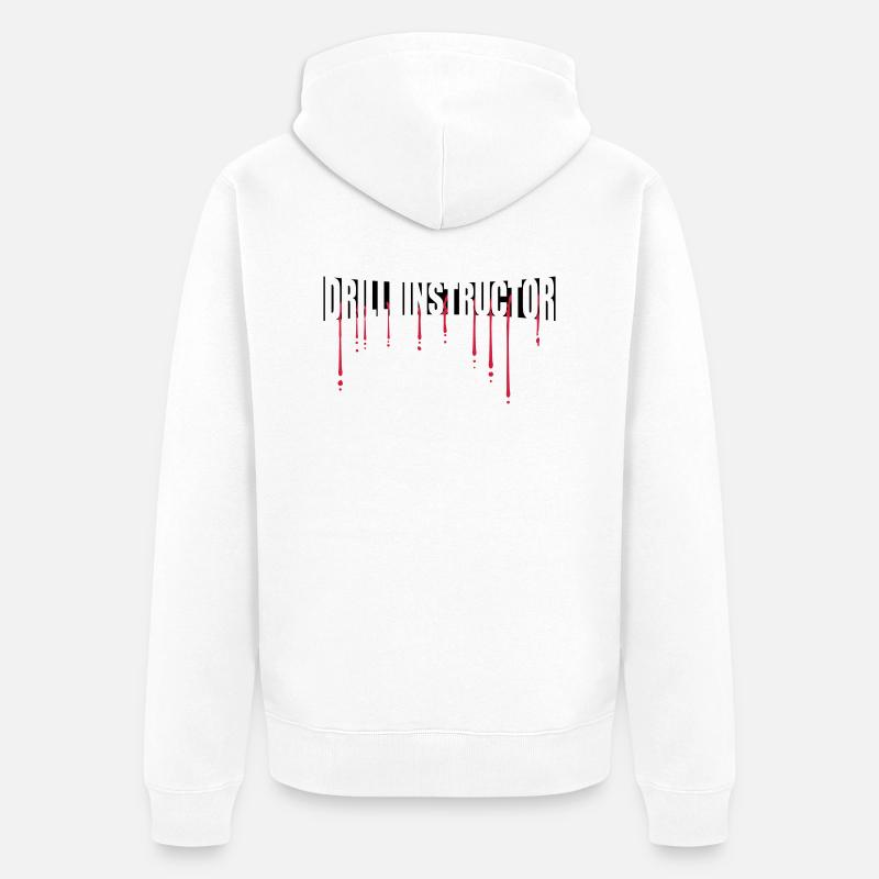 Blut Drill Instructor - Unisex Premium Bio Zip Hoodie - Weiß
