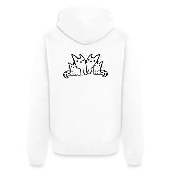Famille Mama Papa Cats - Veste à capuche bio Premium Unisexe - blanc - Dos - Thijin (182cm)
