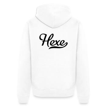 Hexe - Unisex Premium Bio Zip Hoodie - Weiß - Hinten - Thijin (182cm)