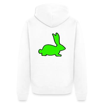 Rabbit - Unisex Premium Organic Zip Hoodie - white - Back - Thijin (182cm)