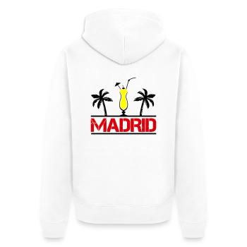 madrid - Unisex Premium Bio Zip Hoodie - Weiß - Hinten - Thijin (182cm)