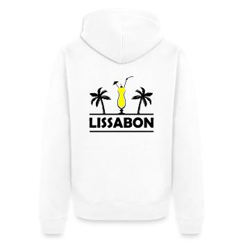 lissabon - Unisex Premium Bio Zip Hoodie - Weiß - Hinten - Thijin (182cm)