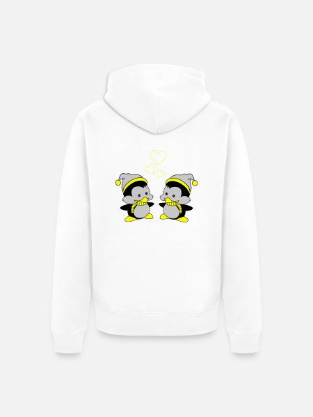 pingus in love - Unisex Premium Bio Zip Hoodie - Weiß