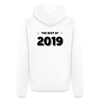 Merw Best of 2019 - Unisex Premium Organic Zip Hoodie - white - Back - Thijin (182cm)