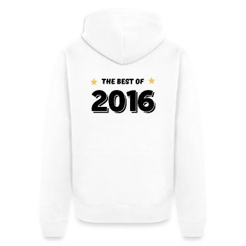 Das Beste aus 2016 - Unisex Premium Bio Zip Hoodie - Weiß - Hinten - Thijin (182cm)