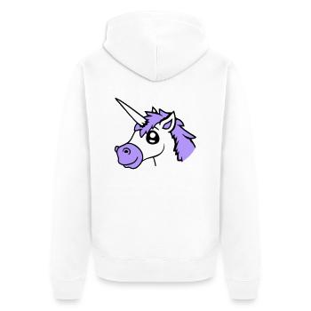licorne sourit assez sympathique cheval de dessin animé - Veste à capuche bio Premium Unisexe - blanc - Dos - Thijin (182cm)