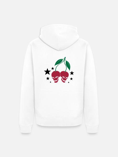 Cherry Skulls - Unisex Premium Bio Zip Hoodie - Weiß