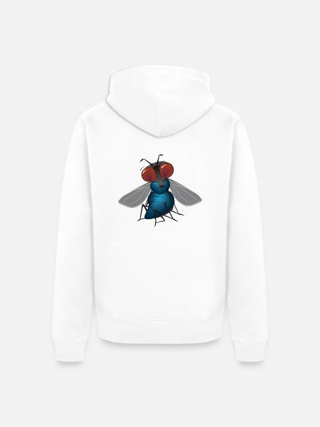 fliege - Unisex Premium Bio Zip Hoodie - Weiß