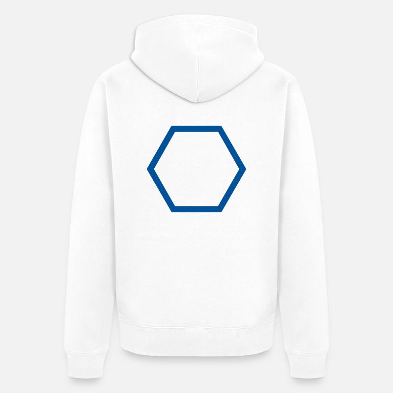 Hexagon Plan - Veste à capuche bio Premium Unisexe - blanc