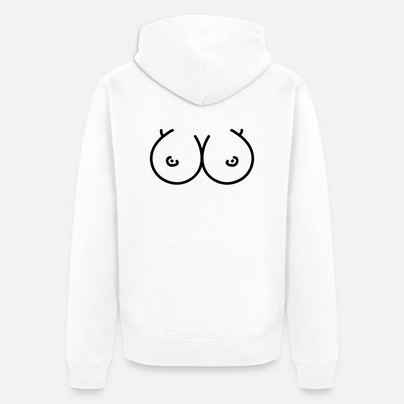 Seins - Seins - Seins - Line - Veste à capuche bio Premium Unisexe - blanc