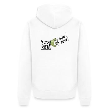 Hund - Unisex Premium Bio Zip Hoodie - Weiß - Hinten - Thijin (182cm)