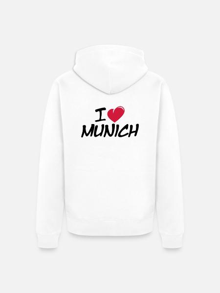 J'aime Munich / J'aime Munich - Veste à capuche bio Premium Unisexe - blanc