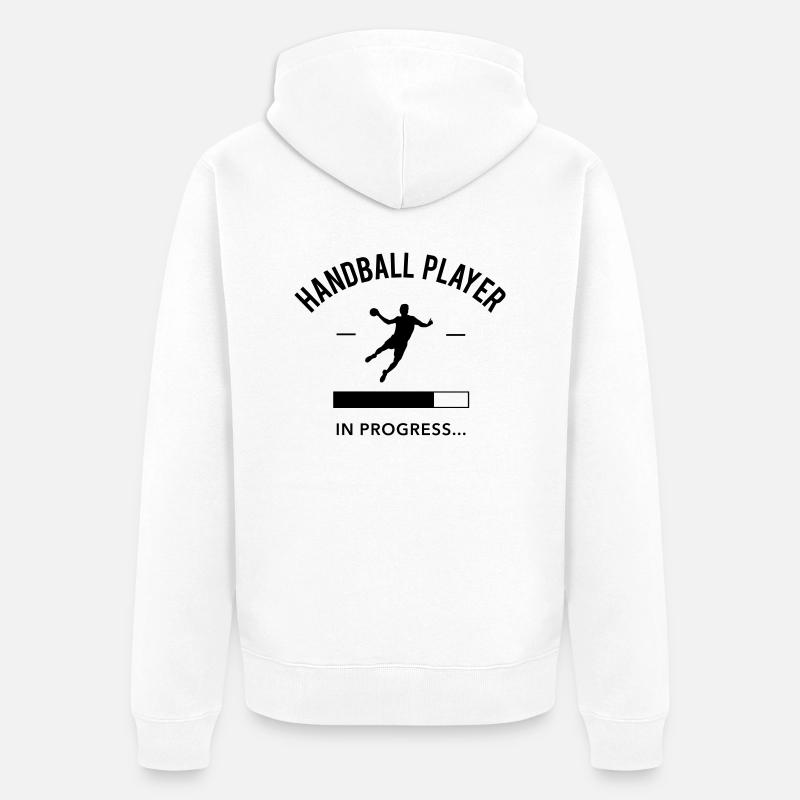 Handball player loading - Veste à capuche bio Premium Unisexe - blanc