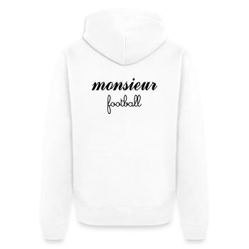 Monsieur Football - Veste à capuche bio Premium Unisexe - blanc - Dos - Thijin (182cm)