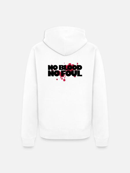 No Blood No Foul - Unisex Premium Organic Zip Hoodie - white