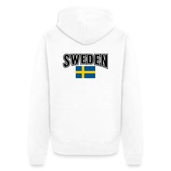 Schweden - Unisex Premium Bio Zip Hoodie - Weiß - Hinten - Thijin (182cm)