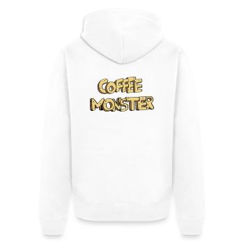 textcoffee_monster - Unisex Premium Bio Zip Hoodie - Weiß - Hinten - Thijin (182cm)