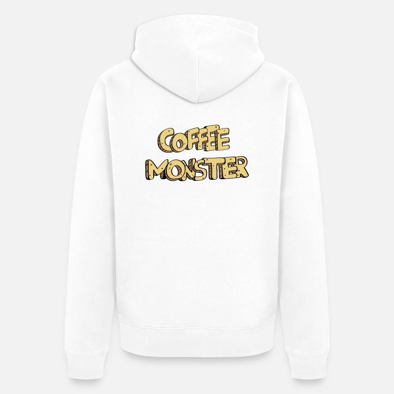 textcoffee_monster - Veste à capuche bio Premium Unisexe - blanc